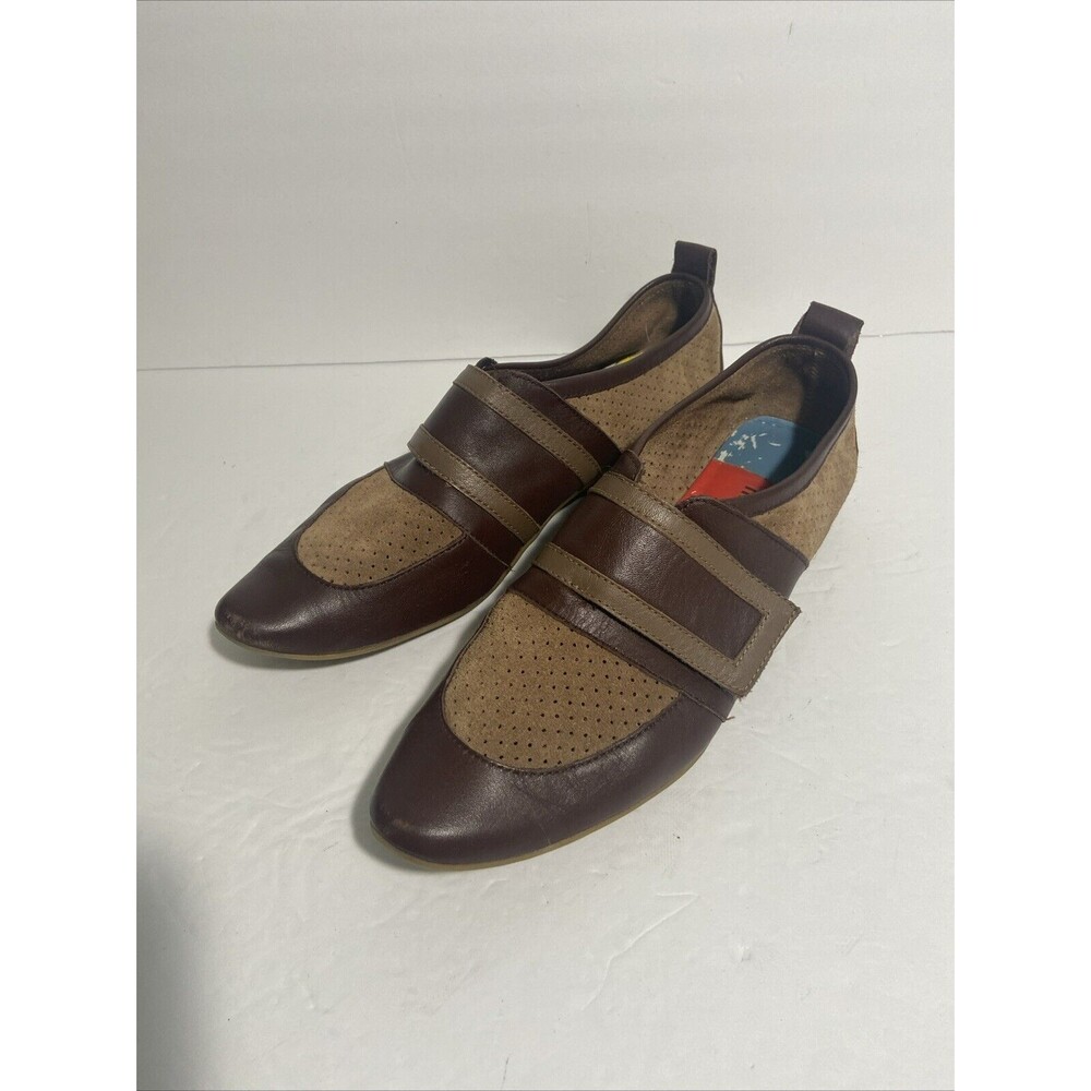 Me Too Ladies Leather Suede Slip On Pointed Toe Shoe Hook And Loop Strap Gel Sol